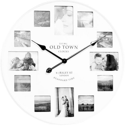 Technoline Quarzwanduhr "Old Town", Bilder statt Ziffern, MDF-Material, Abmaße: Ø 60 cm, 774141