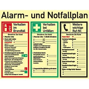 Moedel Alarm- und Notfallplan ISO 7010, Kunststoff, langnachleuchtend, 620x480 mm, 57279