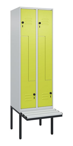 C+P Z-Spind Classic PLUS, Bank, 4 Abteile, 2120x600x815mm, 7035/0024, Drehriegel, 0800437-204 S10040