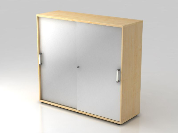 Hammerbacher Schiebetürschrank 3OH 120cm Chromgriff Ahorn/Silber, 120x40x110 cm (BxTxH), V1753S/3/S/CE