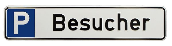 SafetyMarking Parkplatzschild, Symbol: P, Text: Besucher, BxH 43x8 cm, Aluminium, 11.5535