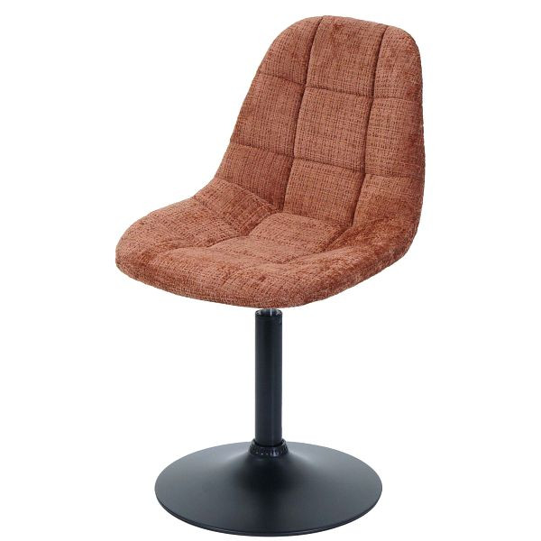 Mendler Esszimmerstuhl HWC-A60, Küchenstuhl Stuhl Drehstuhl, Stahl FSC® Stoff/Textil Chenille (465g/m²), terrakotta, 108893