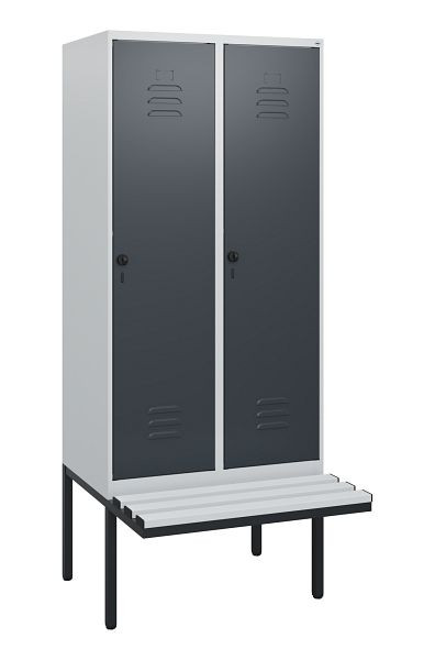 C+P Umkleidespind Classic PLUS, 2 Abteile, 1950x800x815mm, 7035/7016, Drehriegel, 0800405-22 S10038