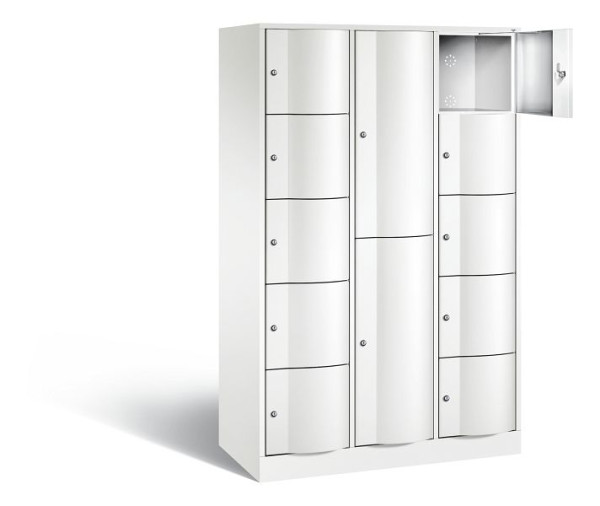 C+P Kombi-Schließfachschrank Resisto, H1950xB1148xT540mm, Farbe: Verkehrsweiß, 8070-3721 S10034