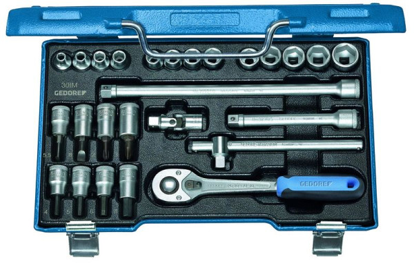 GEDORE Steckschlüssel-Satz 3/8", 26-teilig, 6-kant IN-IS-PH, 6229740