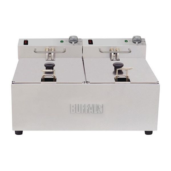 Buffalo Doppelfritteuse 2 x 5L, 2x 2,8 kW, reinigungsfreundliche Edelstahlkonstruktion, FC257