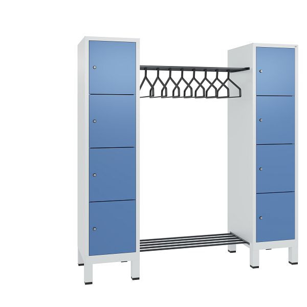 C+P Garderobe Evolo, 8 Fächer, H1850xB1790xT500 mm, Lichtgrau/Fernblau, 48408-02 S10258
