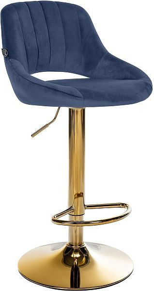 CLP Barhocker Milet Samt gold, blau, 327402, 4255716377007