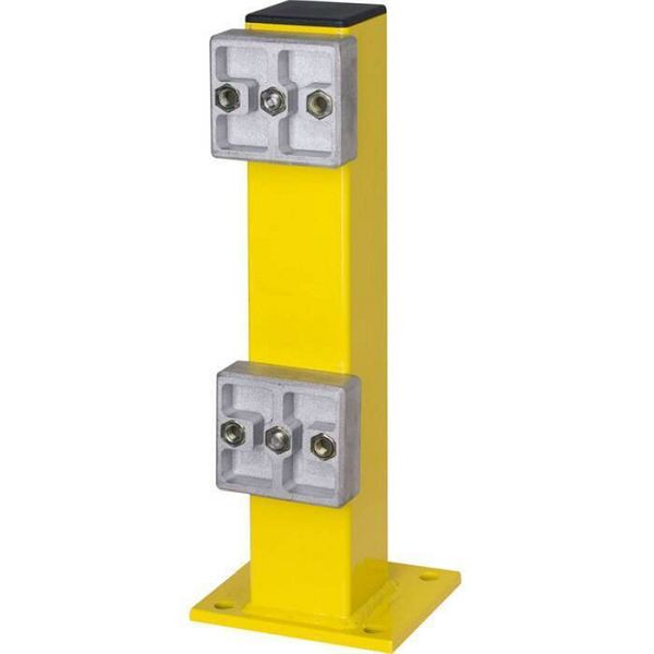 Stein HGS Rammschutzgeländer "Central" Standpfosten 80x80mm, Höhe: 500mm, verzinkt und verkehrsgelb/RAL 1023, kunststoffbeschichtet, 11535