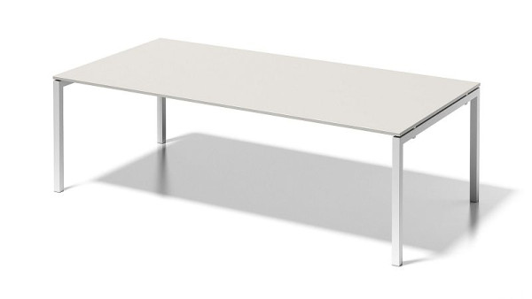 Bisley Cito Chefarbeitsplatz/Konferenztisch, 730 mm höhenfixes U-Gestell, H 19 x B 2400 x T 1200 mm, grauweiß/verkehrsweiß, DUF2412GW396