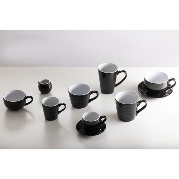 Olympia Cafe Latte Tasse Schwarz - 340ml (12 Stück), CU957