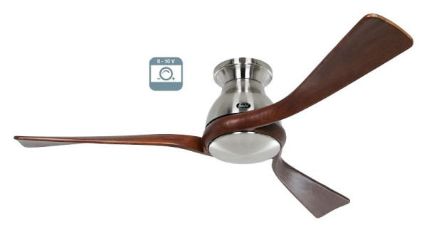 CasaFan Deckenventilator Eco Regento Chrom gebürstet-Massivholz Nussbaum gebeizt 0 - 10 V, 3140501