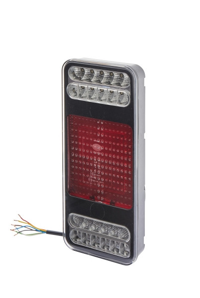 HELLA Heckleuchte, Coluna, LED, 12V, Anbau/geschraubt, Lichtscheibenfarbe: glasklar, LED-Lichtfarbe: weiß/rot/gelb, 500mm, rechts/links, 2VP 345 900-421