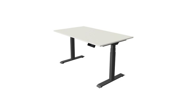 Kerkmann Oxford Sitz-/Stehtisch 1400 x 800 mm, elektrisch höhenverstellbar von 620-1270 mm, Weiß, Gestell anthrazit, 10541010