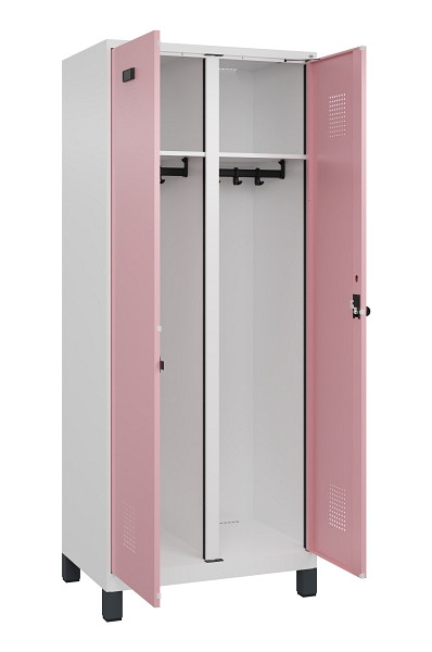 C+P Schwarz-Weiß-Spind Evolo PLUS, mit Füßen, 2 Abteile, 1950x800x500mm, 9016/3, Drehriegel, 049012-22 S10018