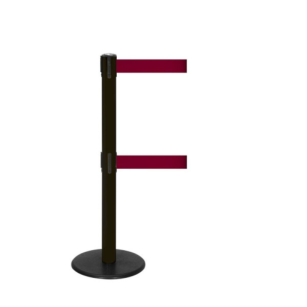 Stein HGS Personenleitsystem -P-Line Duo-, schwarz, burgunder, mit Gurtendstück (Standard), Gurtlänge: 2 x 4 m, 36405-1402