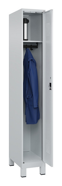 C+P Spind Evolo PLUS, mit Füßen, 1 Abteil, 1950x300x500mm, 7035/7035, Verschluss Zylinderschloss, Ablageböden 1, 049010-10 S10041