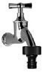 Benkiser Auslaufventil 1/2 Zoll mit Knebelgriff, Messing poliert, mit Schlauchadapter, 7201277