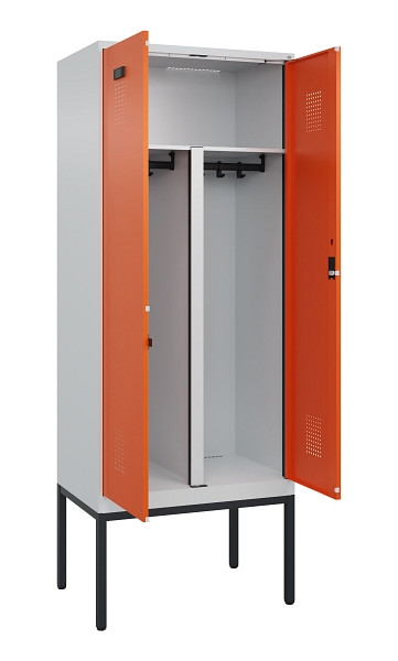 C+P PSA Doppel-Spind Evolo PLUS, Gestell, 2 Abteile, 2120x800x500mm, 7035/2004, Zylinderschloss, 0490327-22P S10029