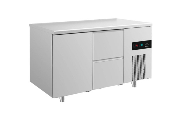 A&S Polarny Kühltisch -2 bis +8°C mit 1x Tür und 1x zwei Schubladen rechts, 1400 x 700 x 850 mm, KT2TZ