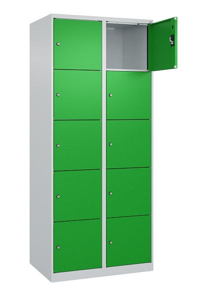 C+P Schließfachschrank Evolo PLUS, 10 Fächer, 1850x800x500mm, 7035/6037, 049000-225 S10011