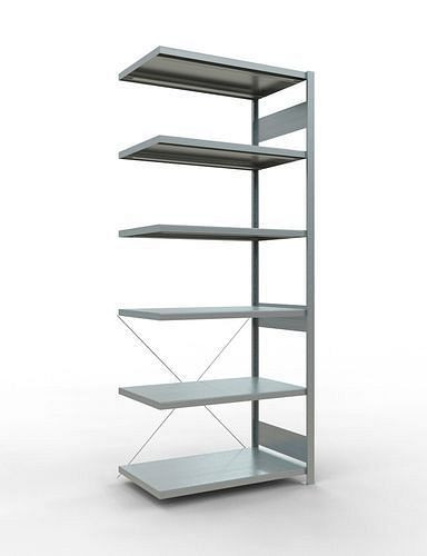 Schulte Fachbodenregal, Anbaufeld, 6 Lagerebenen, Kreuzstrebe, Fachlast 250 kg, 1006 x 636 x 2500 mm, 278752