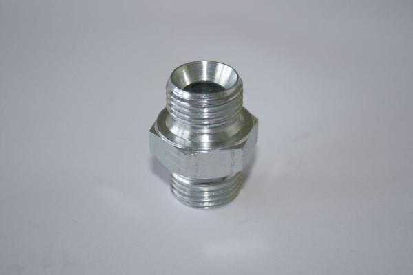ELMAG HD-Doppelnippel 'Stahl verzinkt', AG 1/2' x AG 1/2', bis 400 bar, mit 60° Universaldichtkegel, 42218