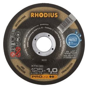 Rhodius PROline XTK38 Extradünne Trennscheibe, Durchmesser [mm]: 125, Stärke [mm]: 1, Bohrung [mm]: 22.23, VE: 50 Stück, 205705