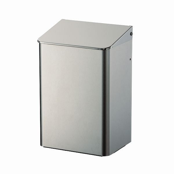 Air Wolf Abfallbehälter mit 6 Liter Volumen, Serie Omikron II, H x B x T: 320 x 212 x 164 mm, Edelstahl gebürstet, 35-772