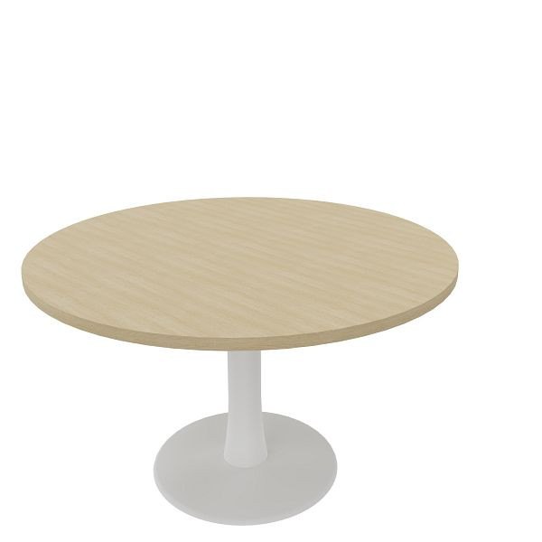Quadrifoglio Konferenztisch IDEA, rund, Durchmesser 120cm Farbe: Platte Eiche Hell / Gestell Weiß, COTC12C/448D