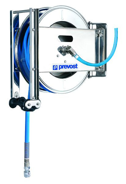 Prevost Aufroller Serie DMOI- DGOI/Edelstahl 304 mit thermoplastisches-schlauch- Lebensmittelqualität, Ø 16x24mm, Länge=10m, Kupplung=ELS 09, DMOI 1610LS