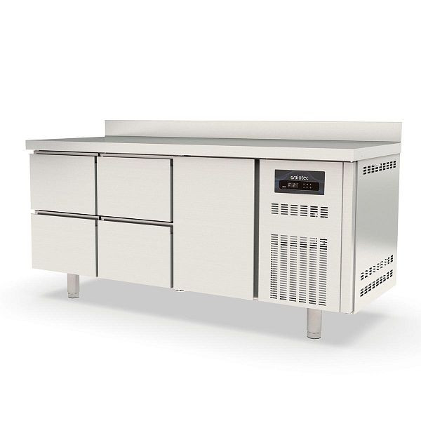 Vaiotec TOPLINE Kühltisch 700 / 3-fach GN1/1 mit 4 Schubladen / 1 Tür und Aufkantung, 10299