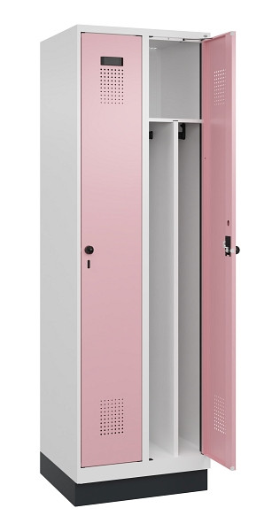 C+P Spind Evolo PLUS, mit Sockel, 2 Abteile, 1950x600x500mm, 9016/3015, Verschluss Drehriegel, 049020-20F S10018