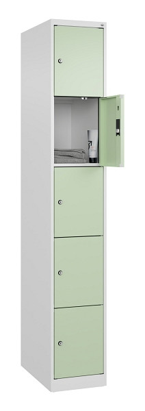 C+P Schließfachschrank Evolo PLUS, 5 Fächer, 1850x300x500mm, 9016/6019, 049000-105 S10019