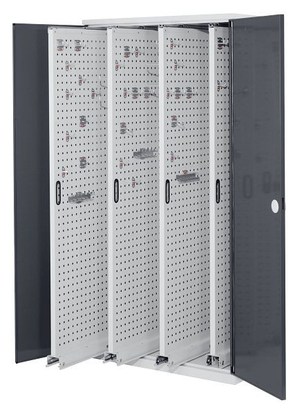 Kappes RasterPlan Vertikalschrank Modell 83, 1950 x 1000 x 600 mm, RAL 7035/7016, Doppelwandtür, 4 Auszüge Lochplatten, 1464.01.2024