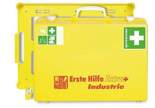 DENIOS Erste-Hilfe-Koffer Extra Plus "Industrie", Basisinhalt nach DIN, Wandhalterung, 164942
