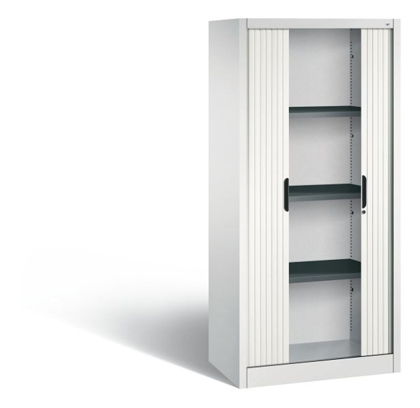 C+P Rollladenschrank Omnispace, H1660xB800xT420mm, Farbe: Lichtgrau / Verkehrsweiß, Griffmulde, 4 OH, 3211-00 S10123