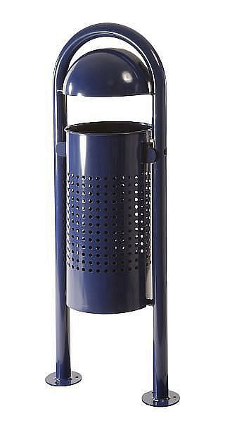 Renner Stand-Abfallbehälter ca. 40 L (ohne Ascher), mit Halbkugelhaube, feuerverzinkt, gelocht, 7029-31FV