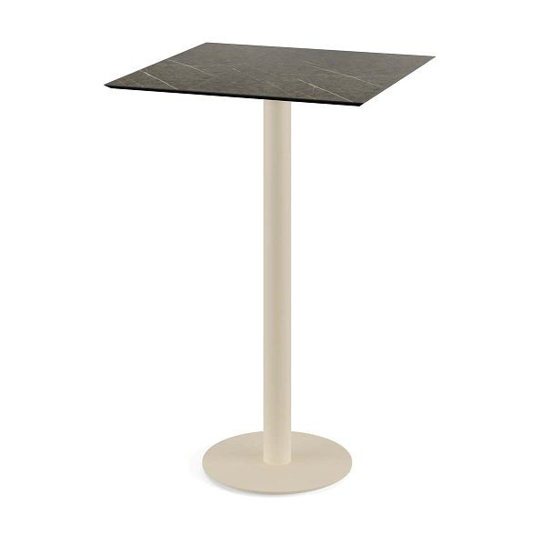 Feros Urban Stehtisch Sand gestell + Midnight Marble HPL 70x70 cm, 130061677