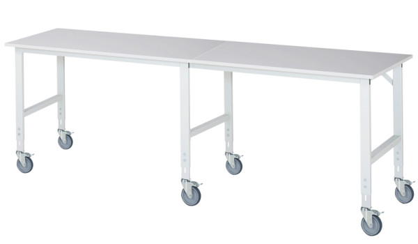 RAU Fahrbarer Arbeitstisch (HV) Tom (6 LR), B3000xT800xH910-1230mm, M-Platte-22mm, 06-625M80-30-6LF.12