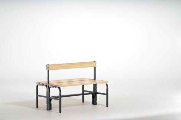 SYPRO Doppel-Sitzbank mit Rückenlehne (Typ G) 101, Stahl/ Holz, anthrazit, 131448