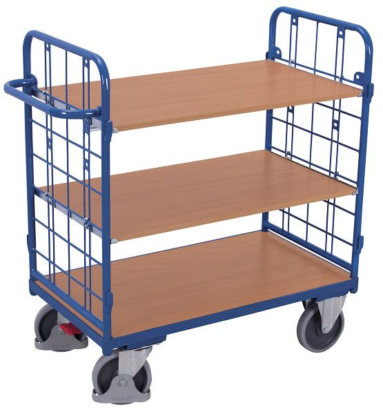 VARIOfit Etagenwagen niedrig, Außenmaße: 1.035 x 520 x 1.180 mm, RAL 5010 enzianblau, sw-500.235