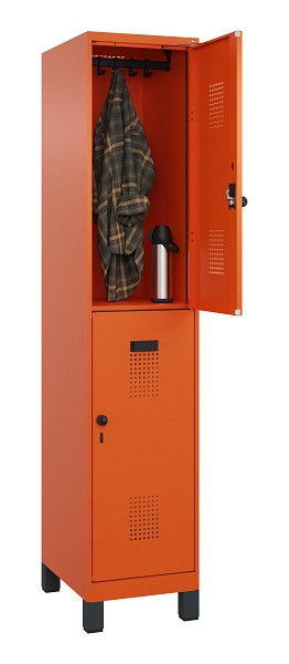 C+P Doppelstöckiger Spind Evolo PLUS, mit Füßen, 2 Fächer, 1950x400x500mm, 2004, Drehriegel, 049310-12 S10023