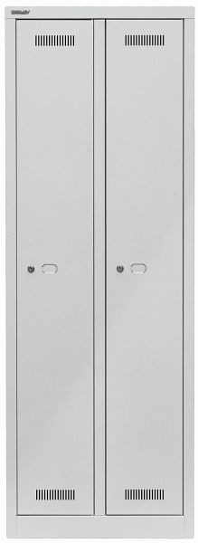 Bisley MonoBloc™ Garderobenschrank, 2 Abteile, je 1 Fach, lichtgrau, ML06D1645