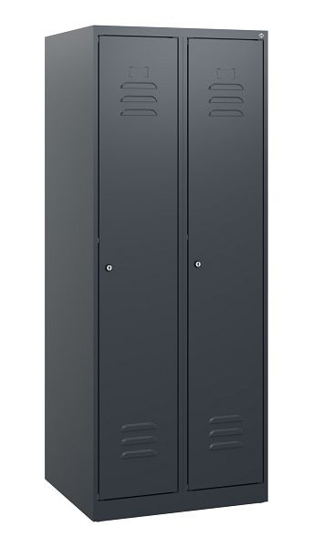 C+P Umkleidespind Classic PLUS, 2 Abteile, 1530x600x500mm, 7016/7016, Zylinderschlösser, 0800005-20 S10007