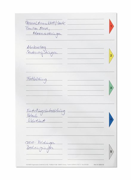 Eichner Register-Vorblatt, Weiß, Ausführung: neutral-liniert, VE: 10 Stück, 9036-00132