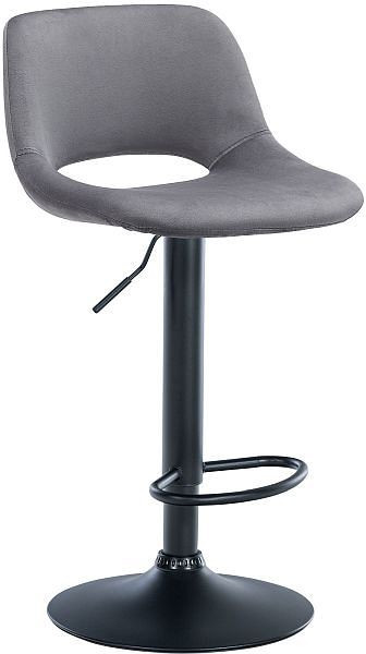 CLP Barhocker Camden Samt schwarz, dunkelgrau, 324168