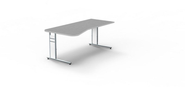 Kerkmann Freiformtisch mit C-Fuß-Gestell, Form 4, B 1950 x T 800/1000 x H 680-820 mm, Grafit, 114114.1