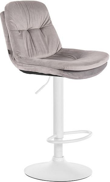 CLP Barhocker Laurel Samt weiß, grau, 323966, 4255716317140