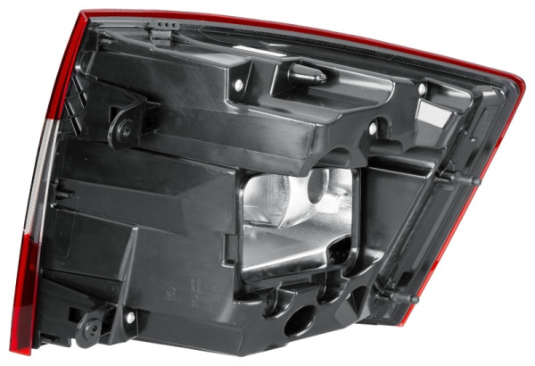 HELLA Heckleuchte, Hybrid, für u.a. Skoda Octavia III Combi (5E5), dunkel/rot, ECE, für Rechtsverkehr, links, 9EL 354 848-031